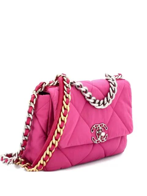 19 Flap Bag Quilted Canvas Medium shoulder bag by CHANEL 