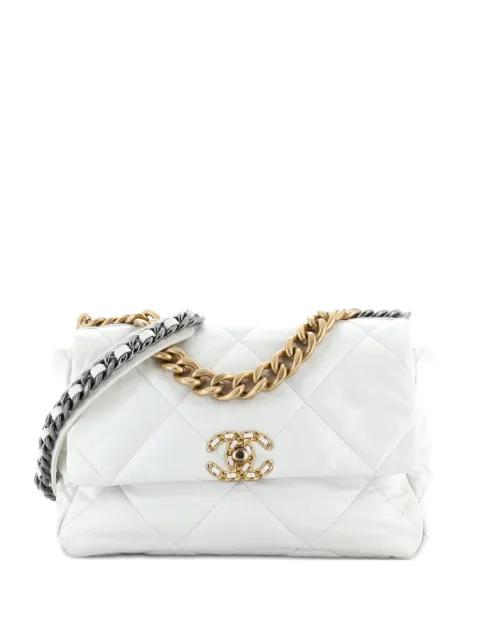 19 Flap Bag Quilted Leather Large crossbody bag by CHANEL 