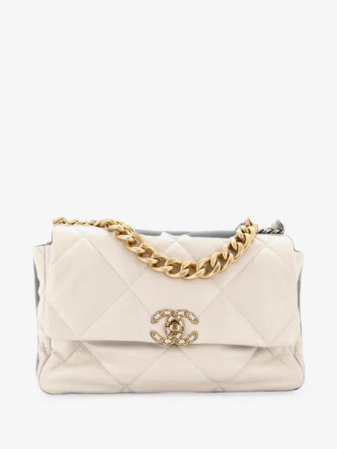 19 Flap Bag Quilted Leather Large crossbody bag by CHANEL 