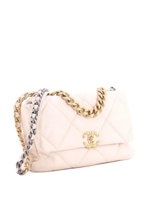 19 Flap Bag Quilted Leather Large crossbody bag by CHANEL 