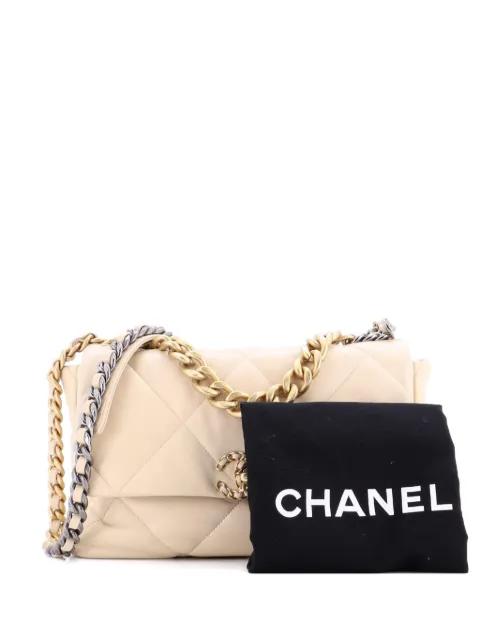 19 Flap Bag Quilted Leather Large crossbody bag by CHANEL 