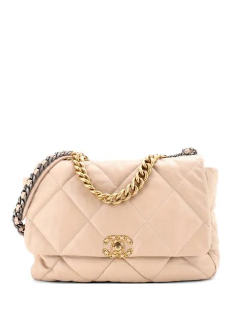 19 Flap Bag Quilted Leather Large crossbody bag by CHANEL 