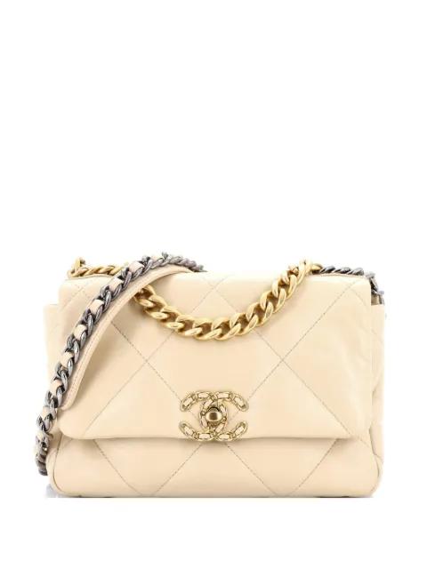19 Flap Bag Quilted Leather Medium crossbody bag by CHANEL 