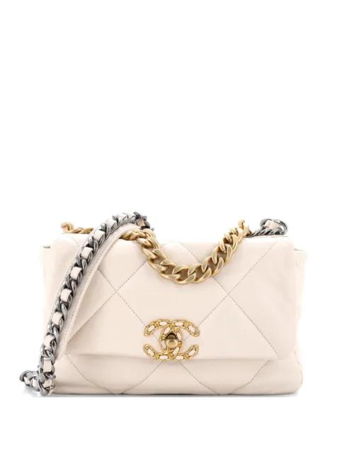 19 Flap Bag Quilted Leather Medium crossbody bag by CHANEL 