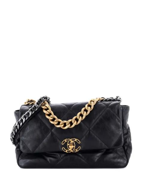 19 Flap Bag Quilted Leather Medium crossbody bag by CHANEL 