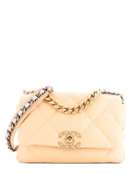 19 Flap Bag Quilted Leather Medium crossbody bag by CHANEL 