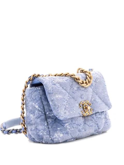 19 Flap Bag Quilted Sequins Medium shoulder bag by CHANEL 
