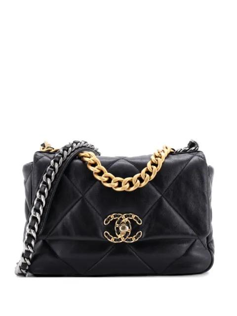 19 Flap Bag Quilted Stitched Lambskin Medium shoulder bag by CHANEL 