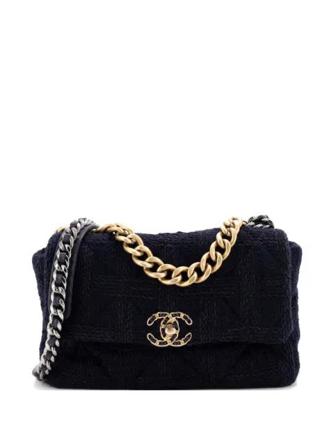 19 Flap Bag Quilted Tweed Large crossbody bag by CHANEL 19 Flap Bag Quilted Tweed Large crossbody bag by CHANEL
