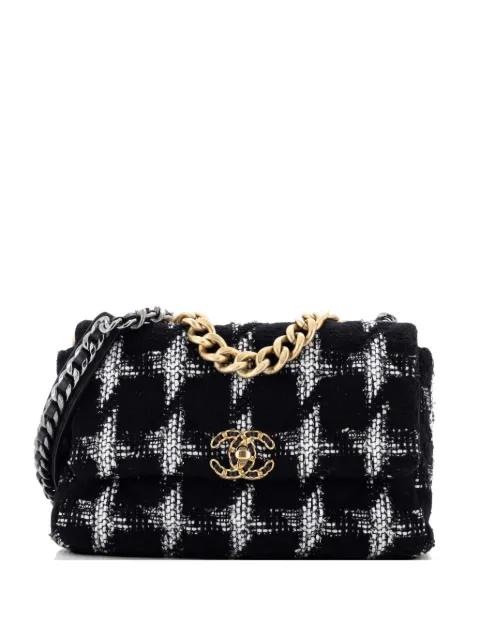 19 Flap Bag Quilted Tweed Large crossbody bag by CHANEL 