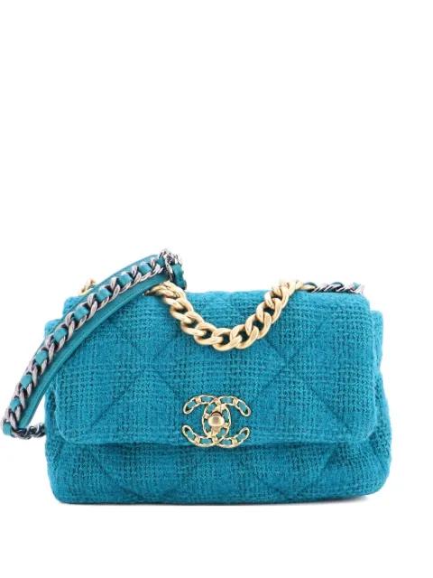 19 Flap Bag Quilted Tweed Medium crossbody bag by CHANEL 