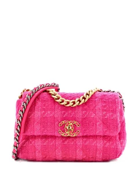 19 Flap Bag Quilted Tweed Medium crossbody bag by CHANEL 