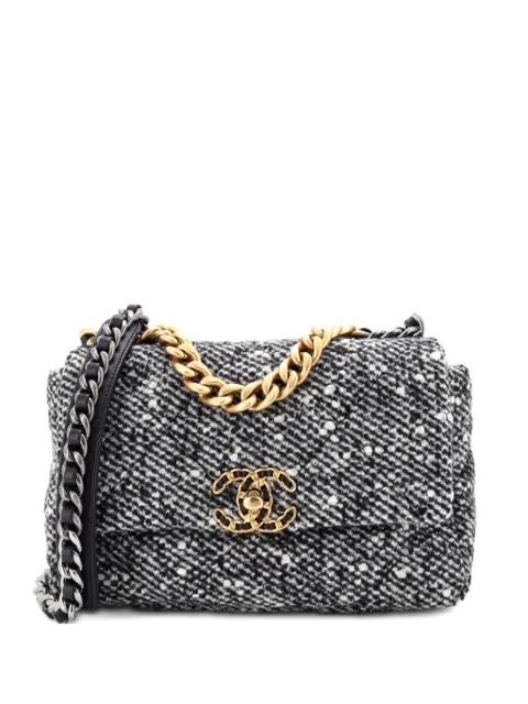19 Flap Bag Quilted Tweed Medium crossbody bag by CHANEL 