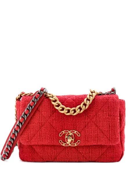 19 Flap Bag Quilted Tweed Medium crossbody bag by CHANEL 