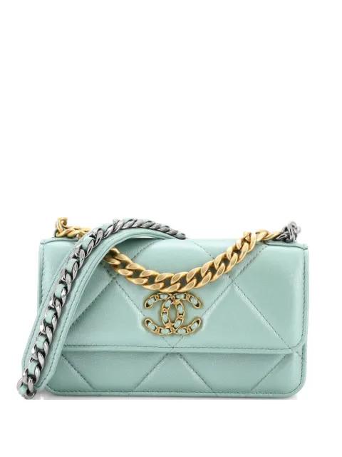 19 Flap Phone Holder with Chain Quilted Lambskin crossbody bag by CHANEL 