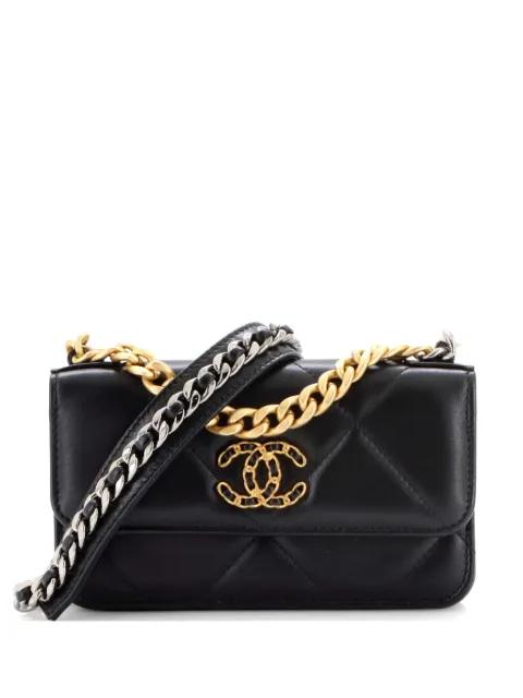 19 Flap Phone Holder with Chain Quilted Lambskin crossbody bag by CHANEL 