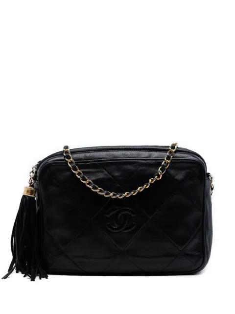 1986-1988 CC Quilted Lambskin Tassel Camera Bag crossbody bag by CHANEL 