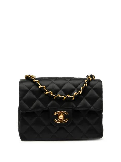 1986-1988 Mini Square Classic Satin Single Flap crossbody bag by CHANEL 