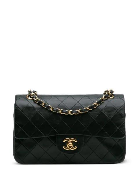 1986-1988 Small Classic Lambskin Double Flap shoulder bag by CHANEL 