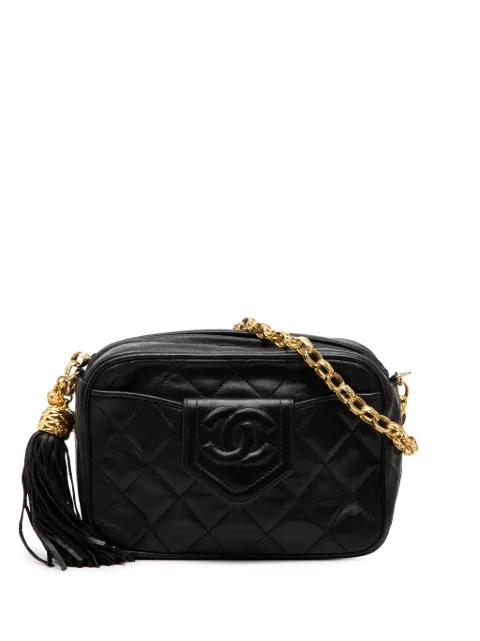 1989-1991 CC Quilted Lambskin Tassel Camera Bag crossbody bag by CHANEL 