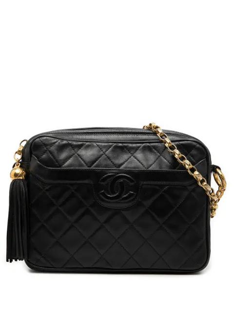 1989-1991 CC Quilted Lambskin Tassel Camera Bag crossbody bag by CHANEL 