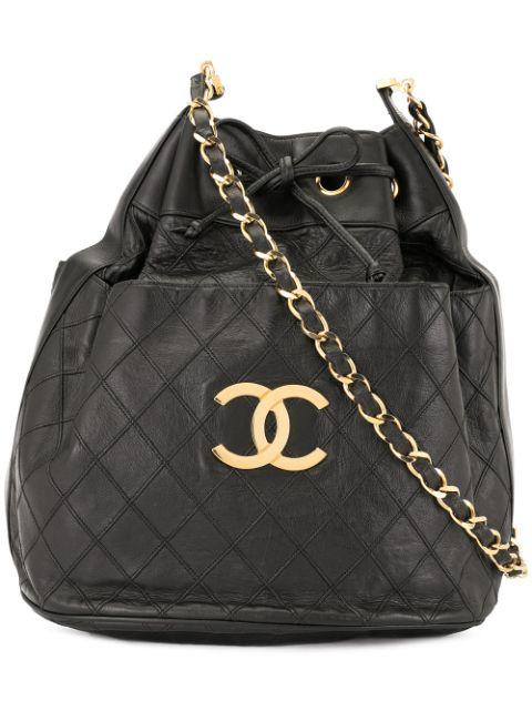 1989-1991 Cosmos quilted CC logos shoulder bag by CHANEL 