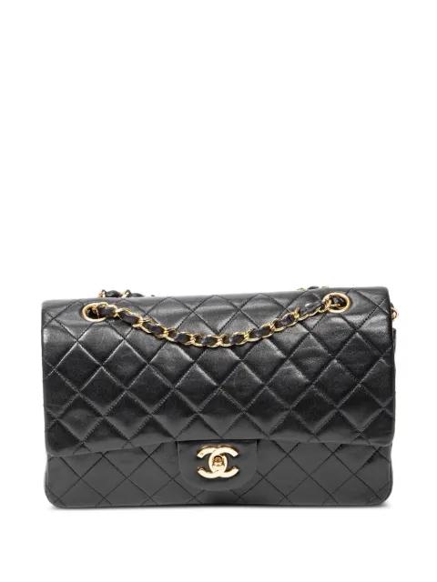 1989-1991 Double Flap 26 quilted-design shoulder bag by CHANEL 
