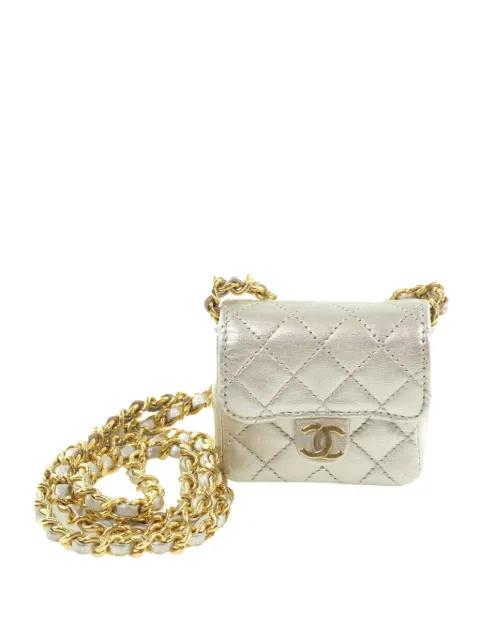 1989-1991 Micro CC Metallic Calfskin Chain Pochette crossbody bag by CHANEL 
