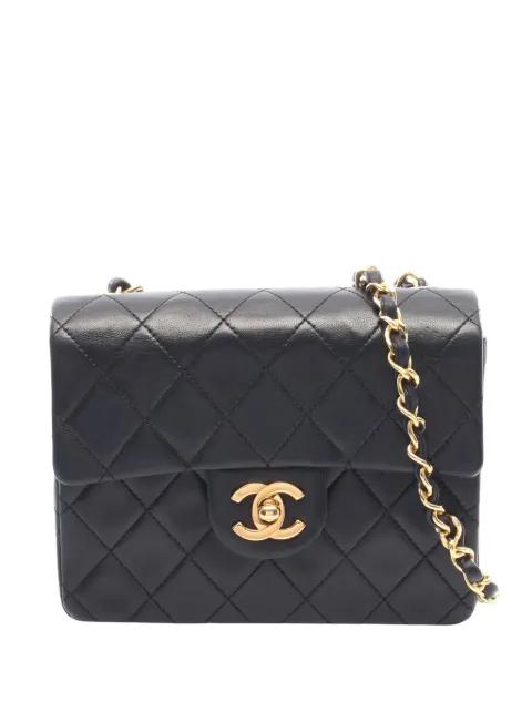 1989-1991 Mini Square Classic Lambskin Single Flap crossbody bag by CHANEL 