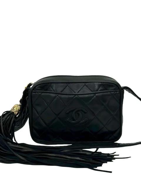 1989-1991 Small CC Quilted Lambskin Tassel Camera Bag crossbody bag by CHANEL 