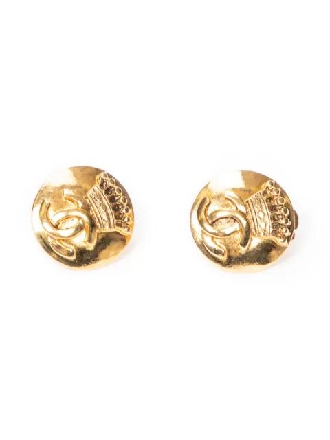 1990 CC-embossed earrings by CHANEL 