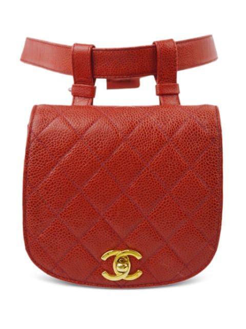 1990 CC turn-lock diamond-quilted belt bag by CHANEL 
