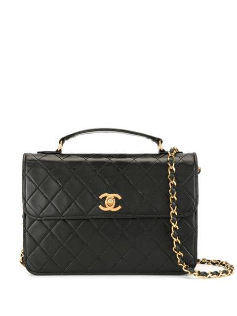 1990s CC diamond-quilted 2way bag by CHANEL 