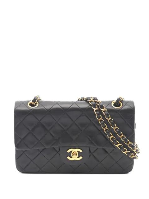 1990s Double Flap quilted leather shoulder bag by CHANEL 