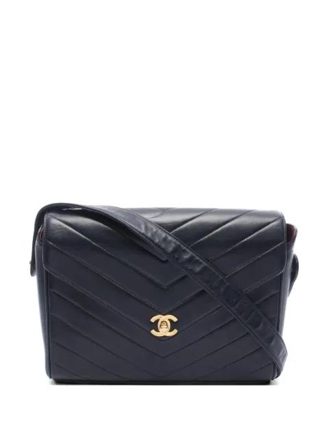1990s chevron V-stitch shoulder bag by CHANEL 