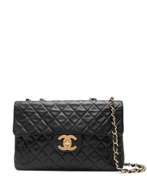 1990s maxi Jumbo quilted leather shoulder bag by CHANEL 