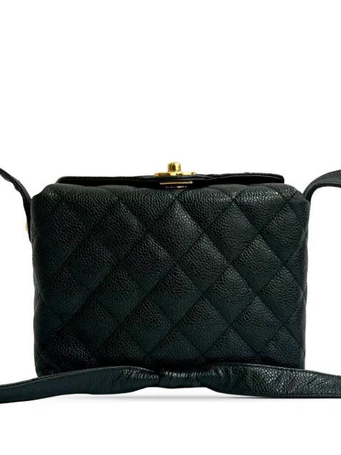 1991-1994 CC Caviar Carved Buckle Box Bag crossbody bag by CHANEL 