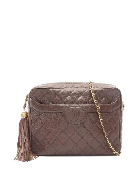 1991-1994 CC Quilted Caviar Tassel Camera Bag crossbody bag by CHANEL 