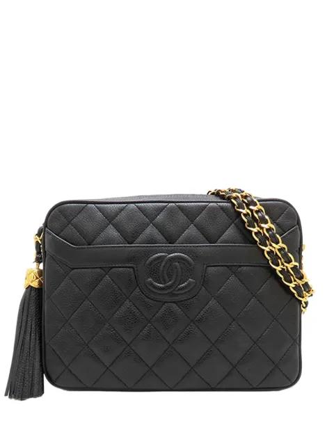 1991-1994 CC Quilted Caviar Tassel Camera Bag crossbody bag by CHANEL 