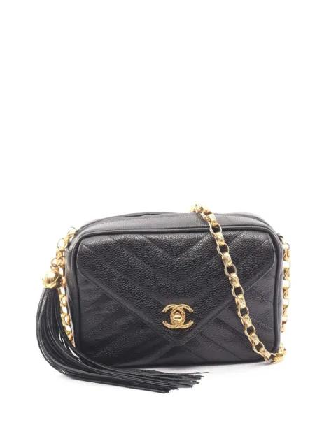 1991-1994 Caviar Chevron Tassel Camera Case crossbody bag by CHANEL 