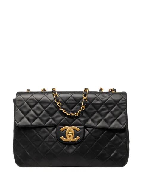 1991-1994 Maxi XL Classic Lambskin Single Flap shoulder bag by CHANEL 