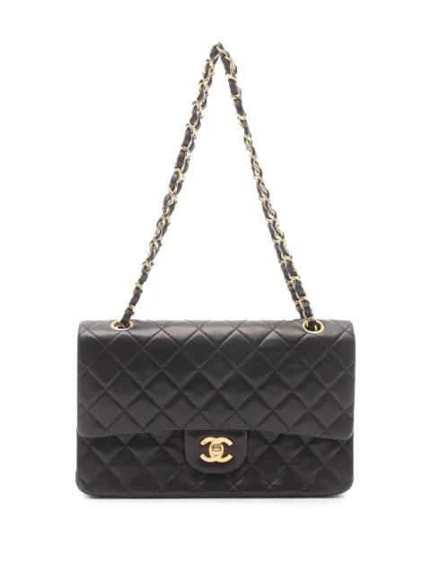 1991-1994 Medium Classic Lambskin Double Flap shoulder bag by CHANEL 