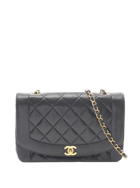 1991-1994 Medium Lambskin Diana Flap crossbody bag by CHANEL 