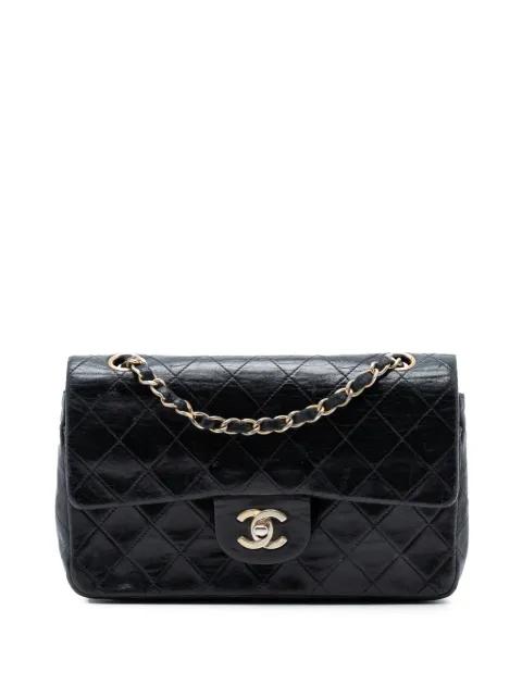 1991-1994 Small Classic Lambskin Double Flap shoulder bag by CHANEL 
