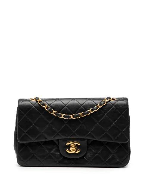 1991-1994 Small Classic Lambskin Double Flap shoulder bag by CHANEL 