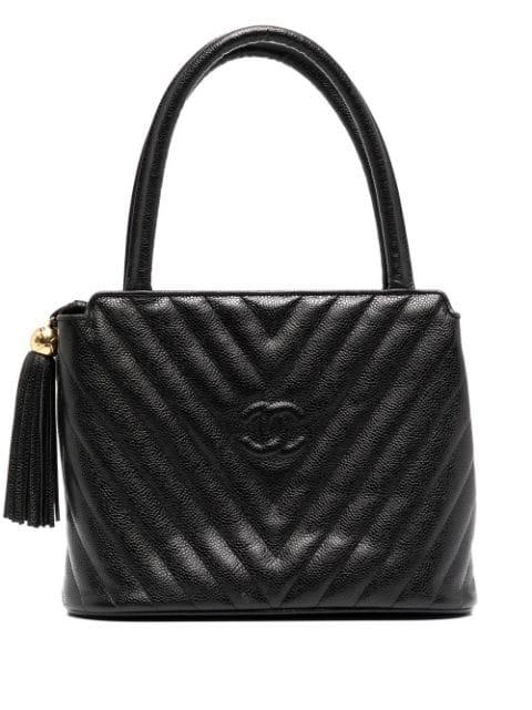 1992 CC V-stitch top-handle bag by CHANEL 