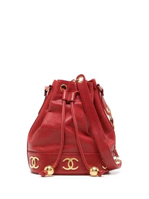 1992 Triple CC drawstring bucket bag by CHANEL 