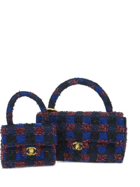 1992 Tweed Classic Flap two-in-one handbag set by CHANEL 1992 Tweed Classic Flap two-in-one handbag set by CHANEL