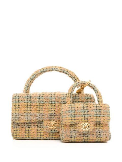 1992 tweed Classic Flap two-in-one handbag set by CHANEL 