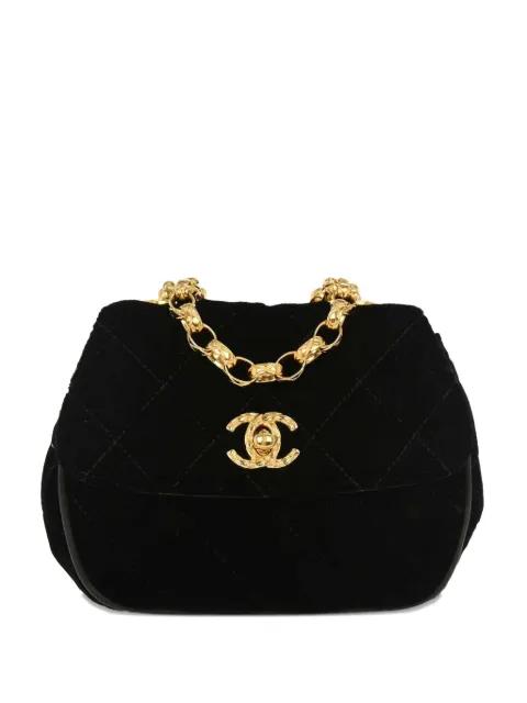 1992 velvet quilted shoulder bag by CHANEL 